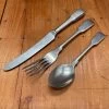 Old English Fiddle Table Set Stainless Yorkshire Rose Tumbled Finish -Knife shop 0A4D6C23 49CC 4BCF A21F 3A7738A20ED9
