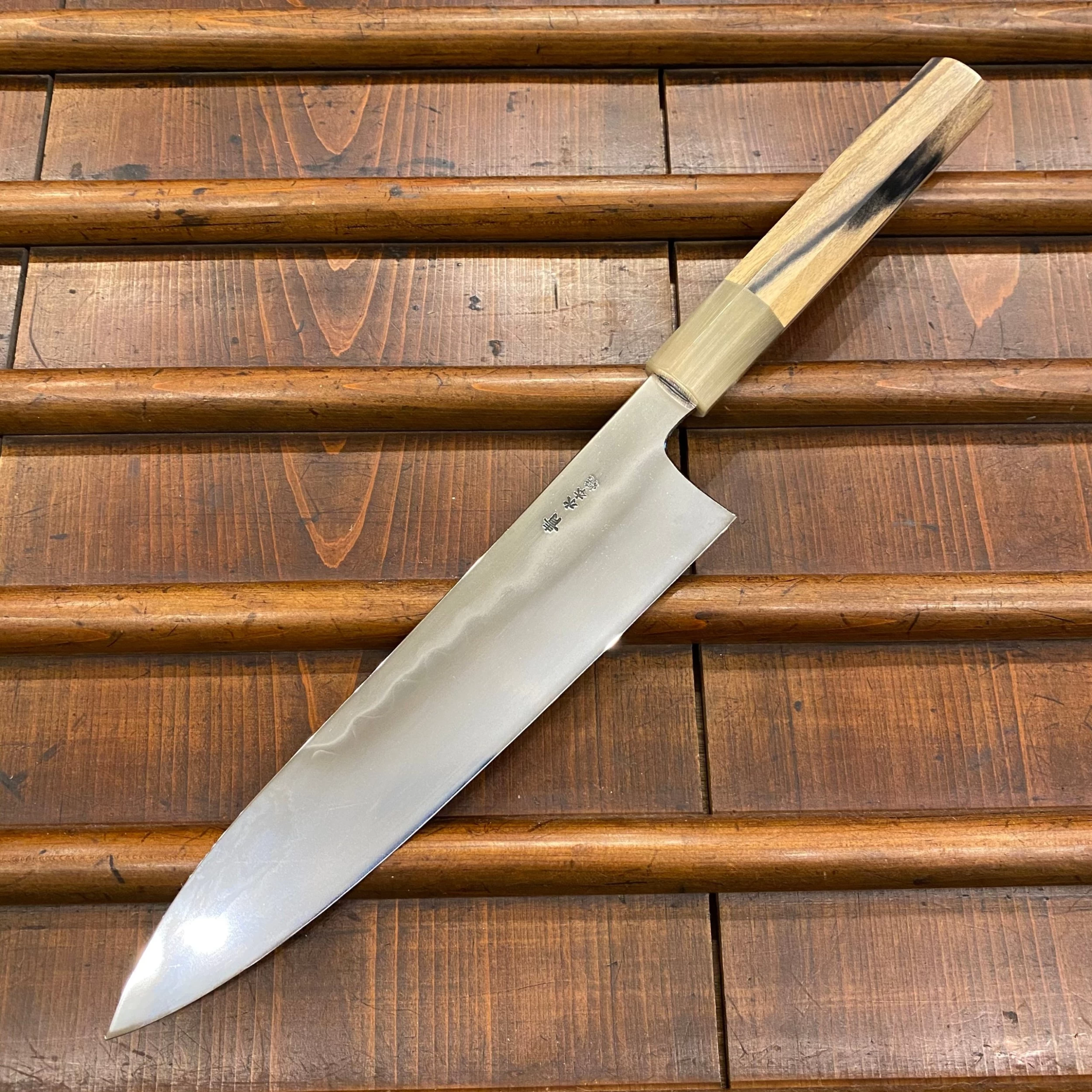 Hitohira Togashi Yohei 210mm Gyuto Aogami 2 Mizu Honyaki Kurokaki Persimmon 5 Hitohira Togashi Yohei 210mm Gyuto Aogami 2 Mizu Honyaki Kurokaki Persimmon - Image 3