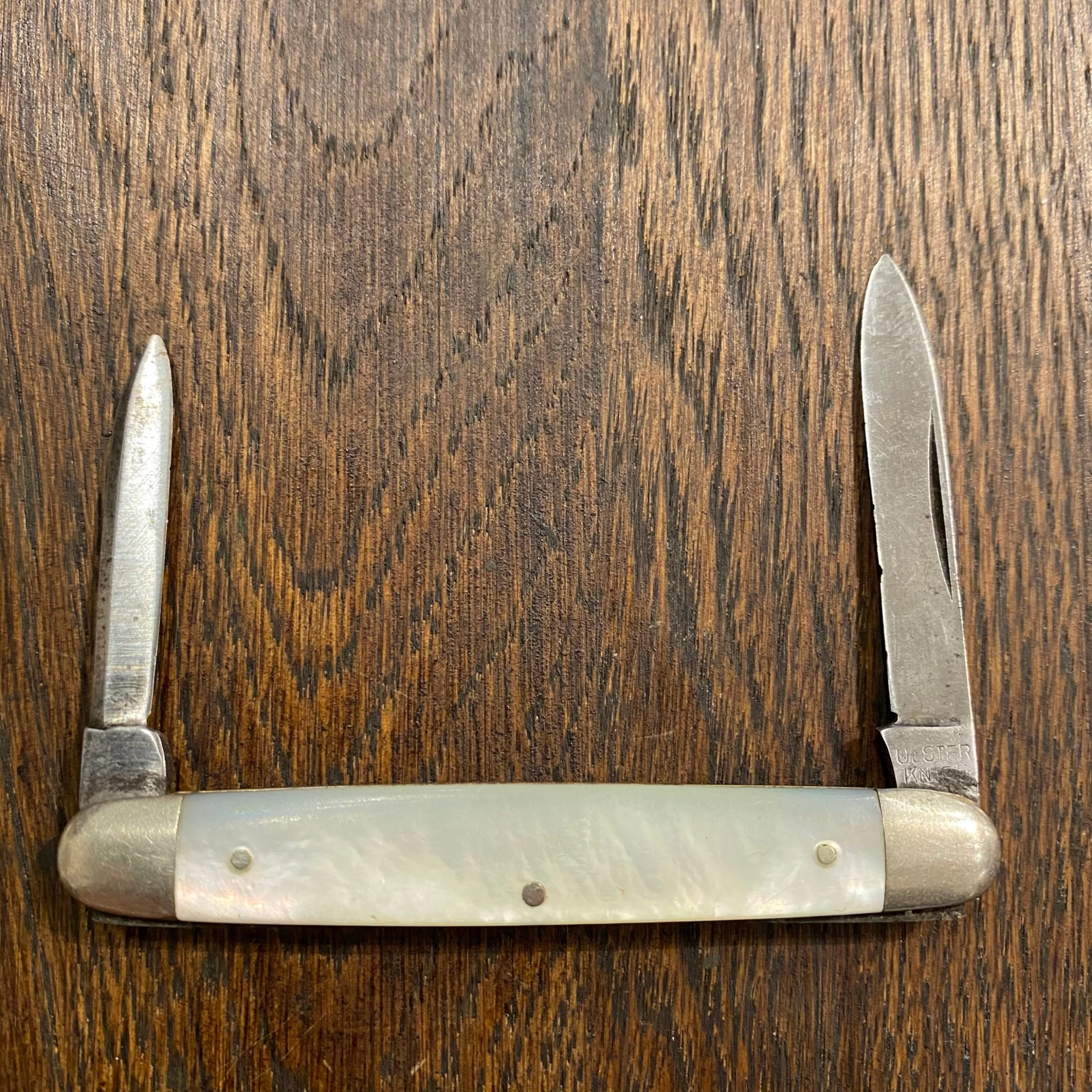 Vintage Ulster Knife Co. 2 7/8" Pen Knife Carbon Steel & Mother Of Pearl 1876-1941 3 Vintage Ulster Knife Co. 2 7/8" Pen Knife Carbon Steel & Mother Of Pearl 1876-1941