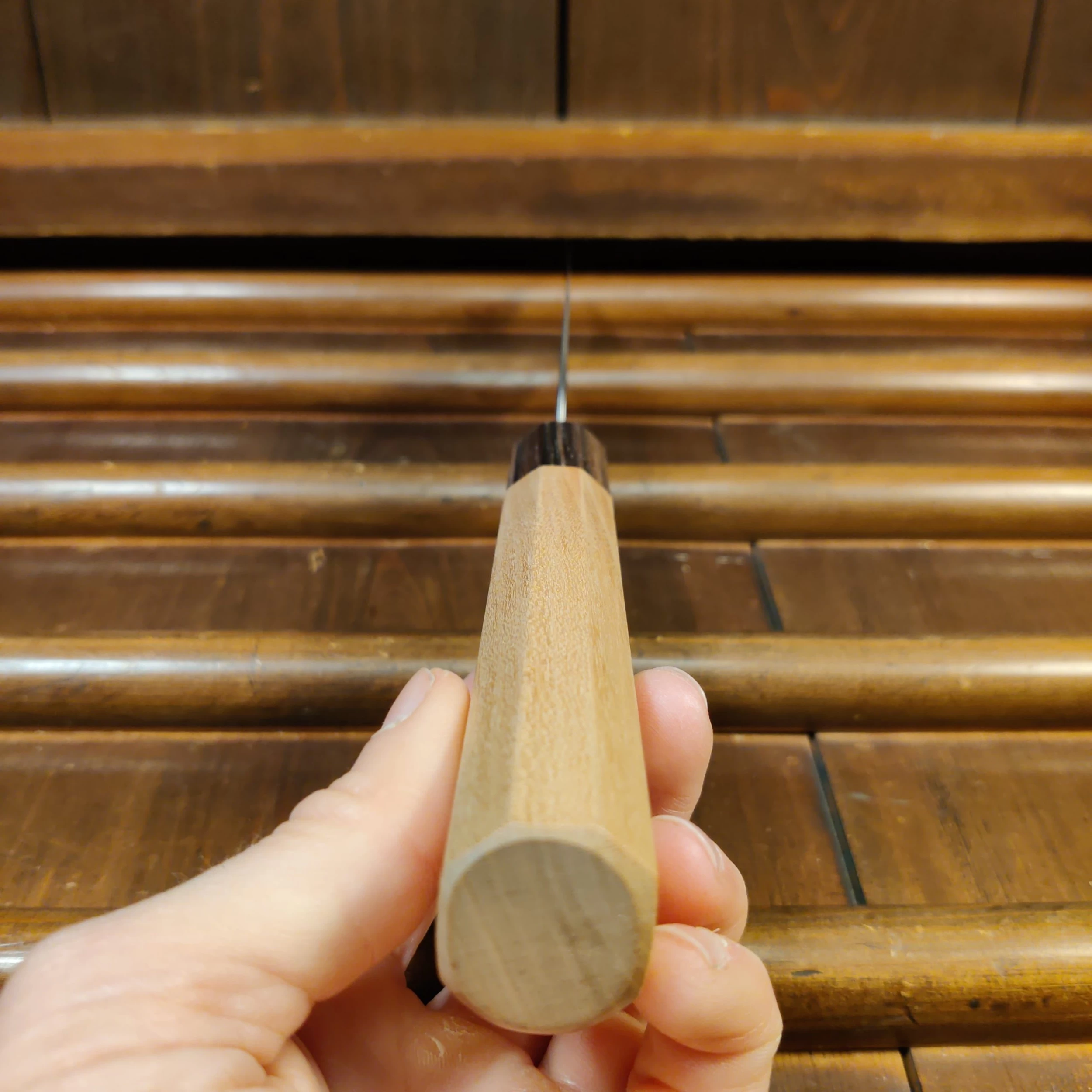 Hitohira Futana SB 170mm Santoku Aogami Super Migaki Cherry Wood 8 Hitohira Futana SB 170mm Santoku Aogami Super Migaki Cherry Wood - Image 6