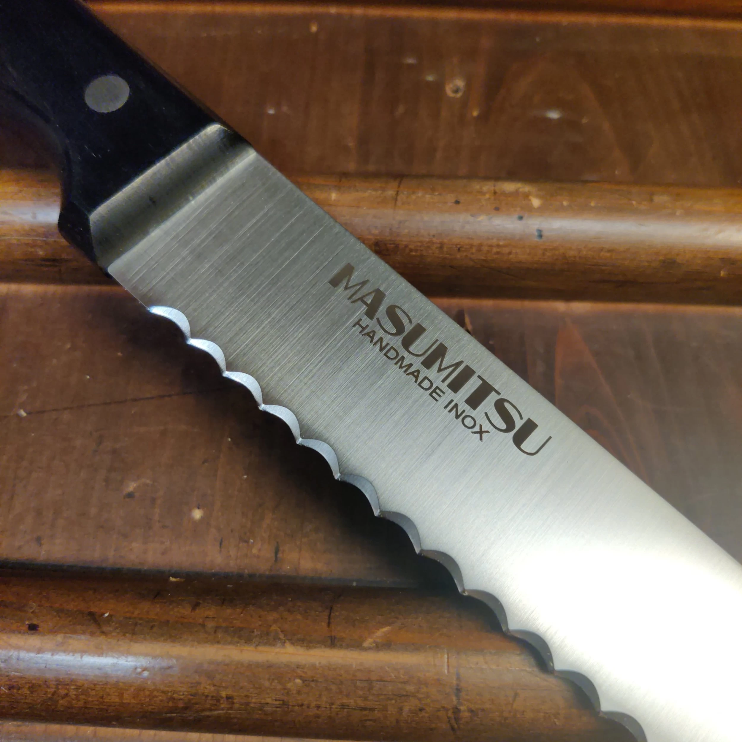 Masumitsu 250mm Bread Knife AUS8 Pakka 4 Masumitsu 250mm Bread Knife AUS8 Pakka - Image 2