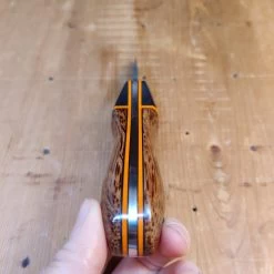 Alma Knife Co. Carolina Shucker - Red Palm | Gabon Ebony | Black/Orange G10 Liners -Knife shop 1668901731456