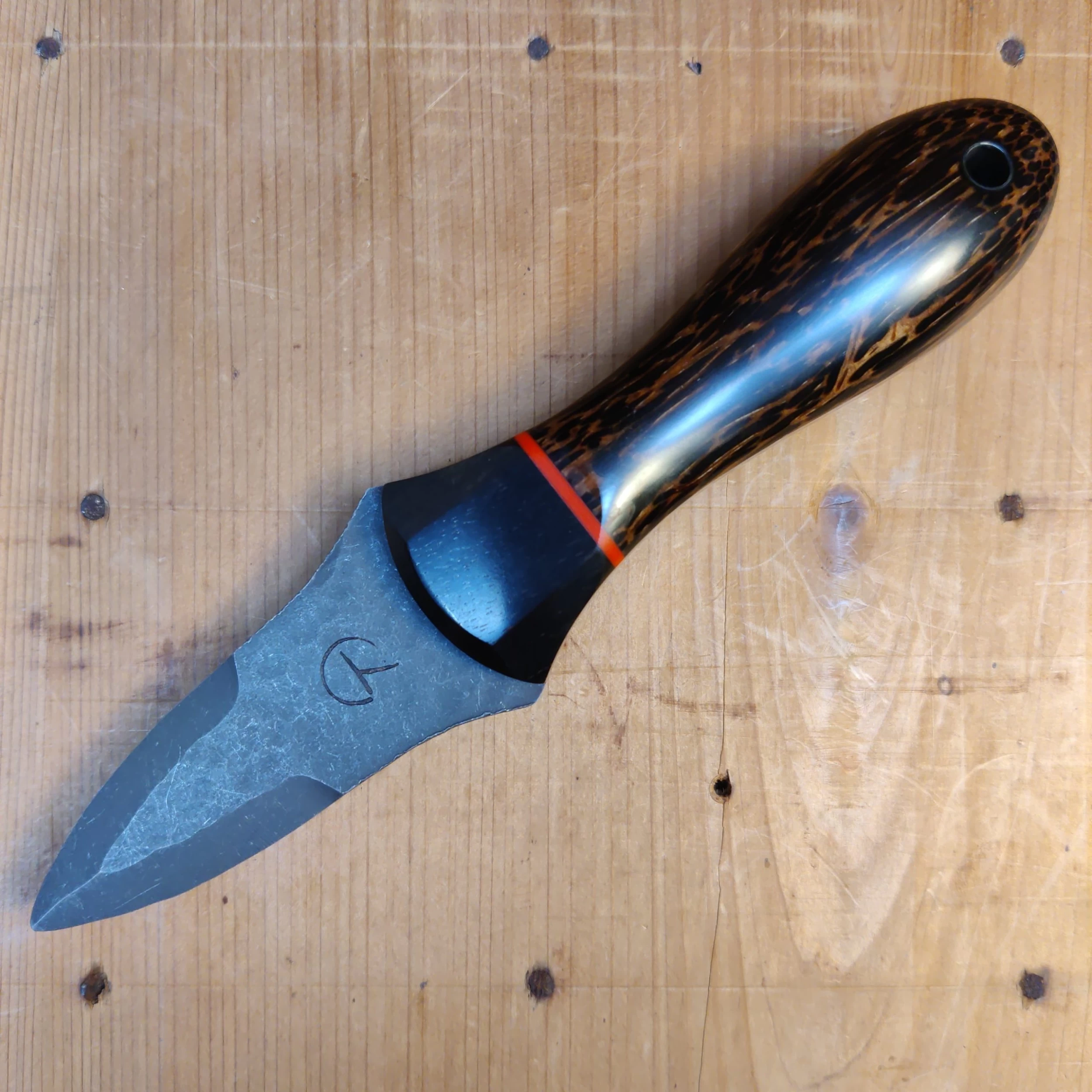 Alma Knife Co. Carolina Shucker - Black Palm | Gabon Ebony | Red G10 Liners 3 Alma Knife Co. Carolina Shucker - Black Palm | Gabon Ebony | Red G10 Liners