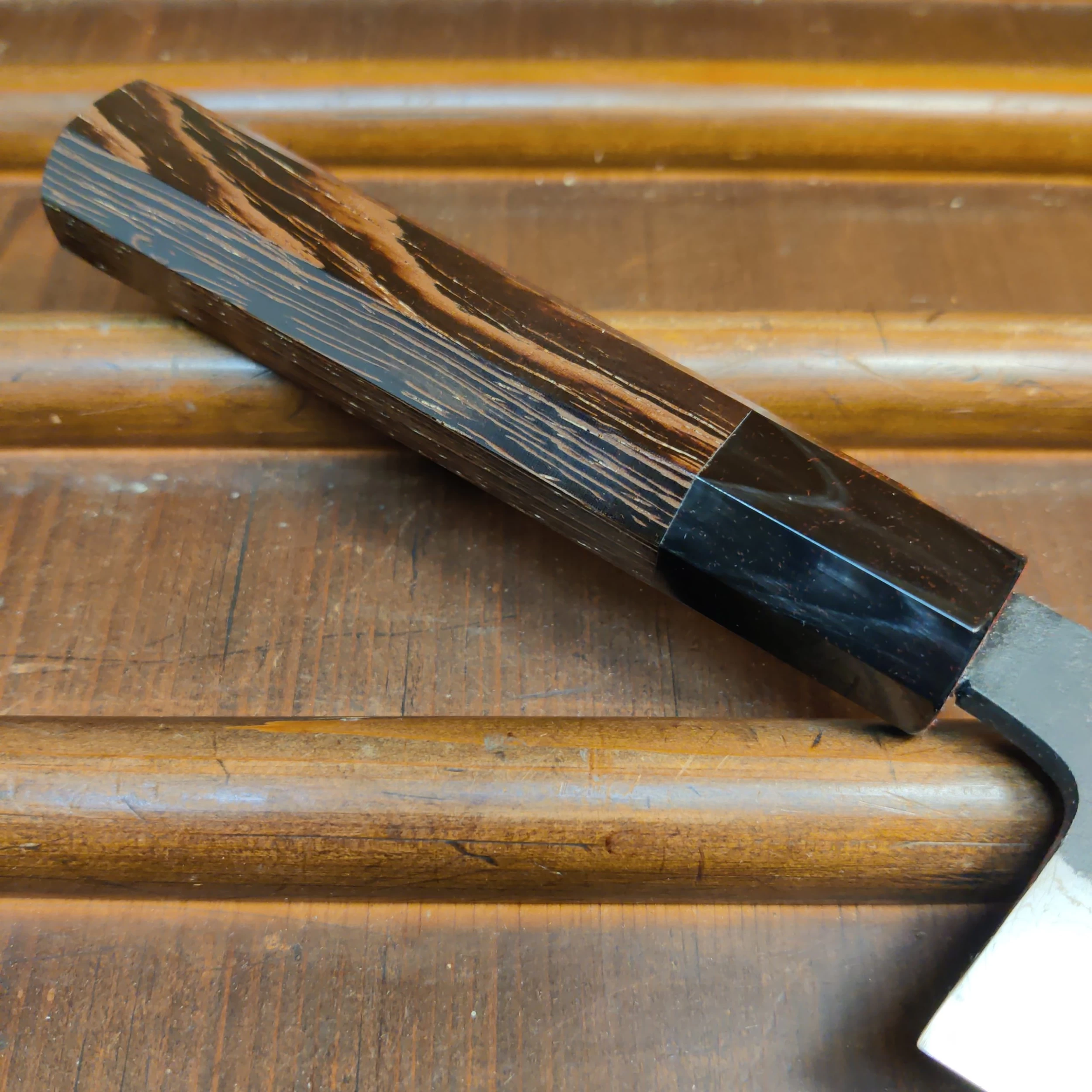 Hatsukokoro Shinkiro 240mm Gyuto Aogami Super Nihei Damascus Kurouchi Wenge 5 Hatsukokoro Shinkiro 240mm Gyuto Aogami Super Nihei Damascus Kurouchi Wenge - Image 3
