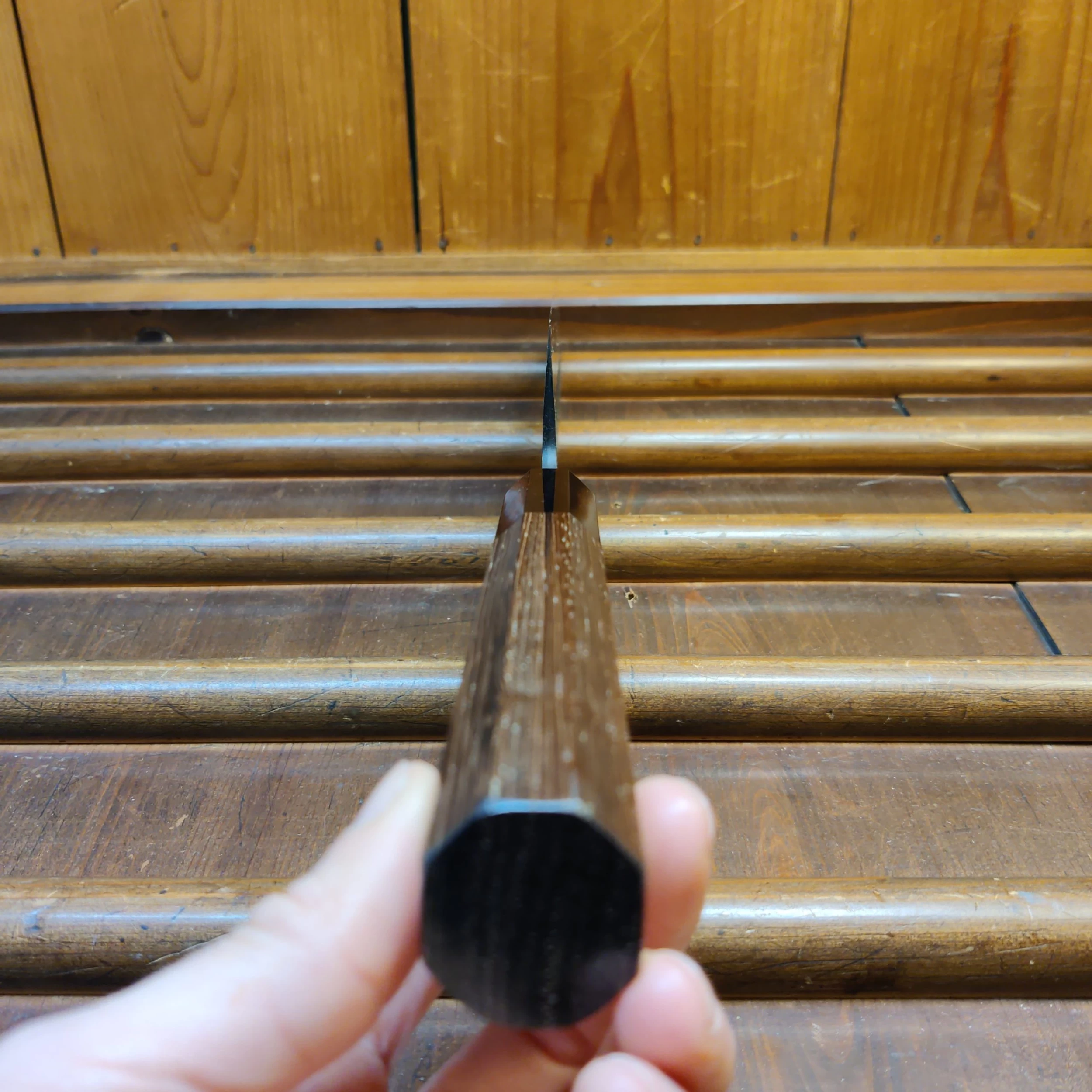 Hatsukokoro Shinkiro 240mm Gyuto Aogami Super Nihei Damascus Kurouchi Wenge 7 Hatsukokoro Shinkiro 240mm Gyuto Aogami Super Nihei Damascus Kurouchi Wenge - Image 5