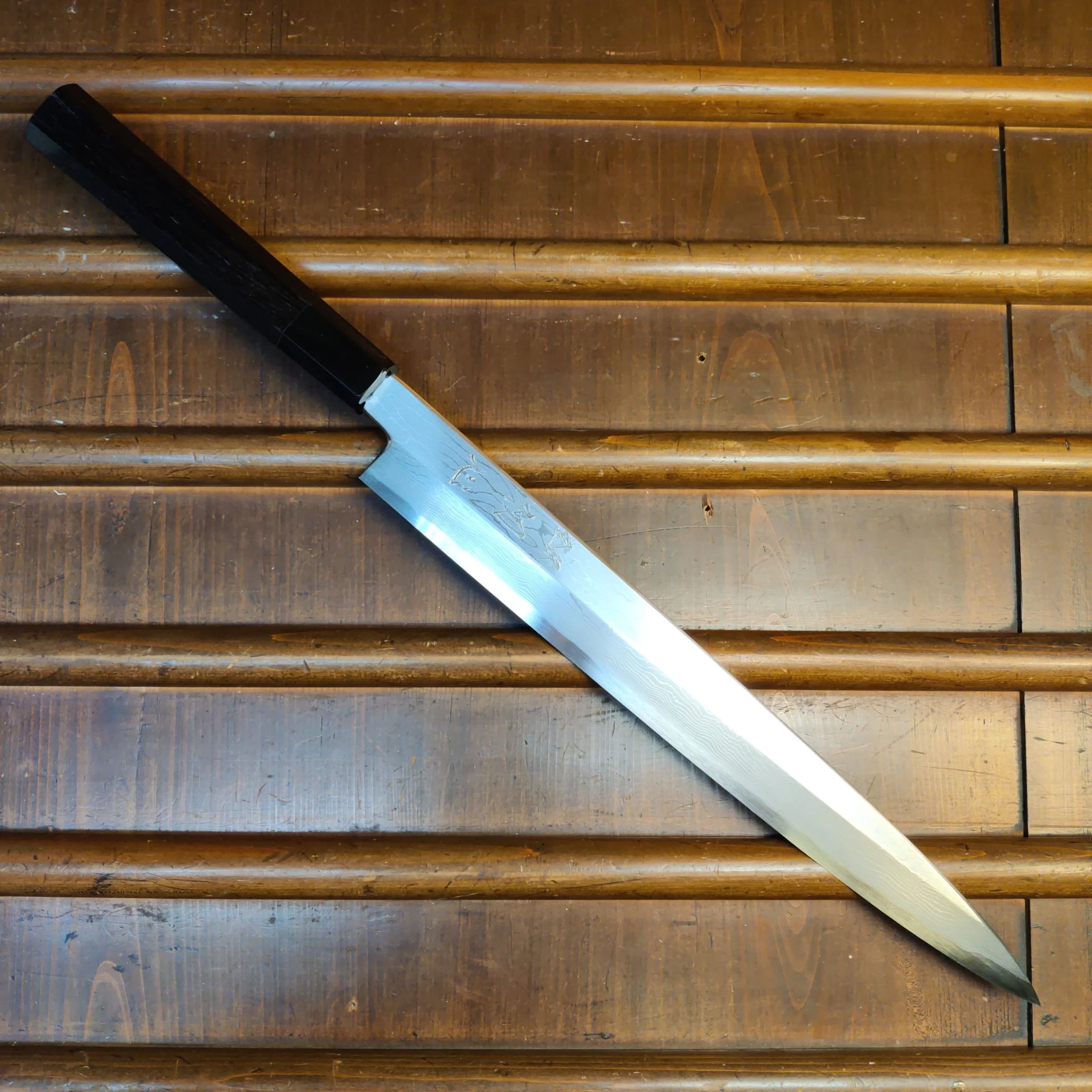Hatsukokoro Nakagawa 300mm Yanagi Aogami 1 Damascus Ebony Buffalo Horn 3 Hatsukokoro Nakagawa 300mm Yanagi Aogami 1 Damascus Ebony Buffalo Horn