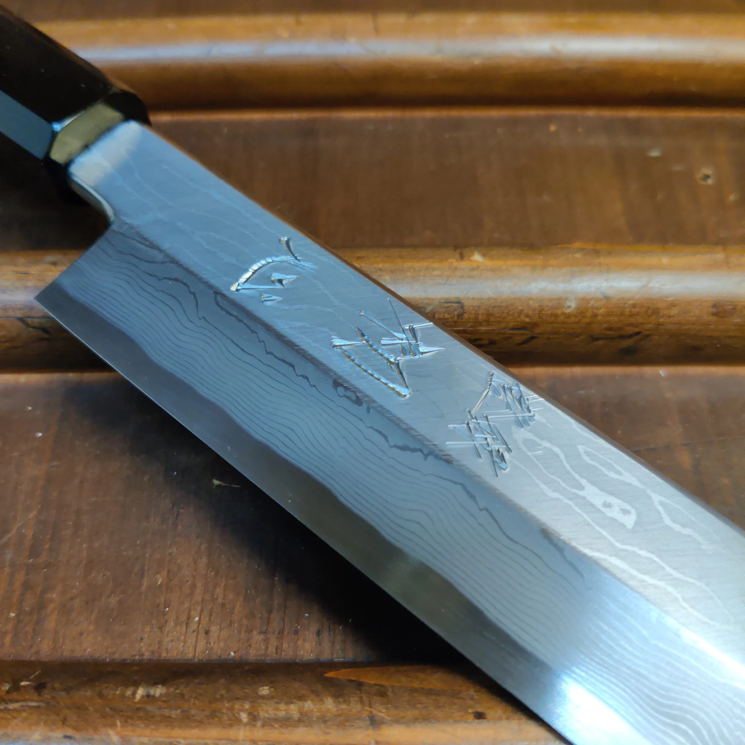 Hatsukokoro Nakagawa 300mm Yanagi Aogami 1 Damascus Ebony Buffalo Horn 4 Hatsukokoro Nakagawa 300mm Yanagi Aogami 1 Damascus Ebony Buffalo Horn - Image 2