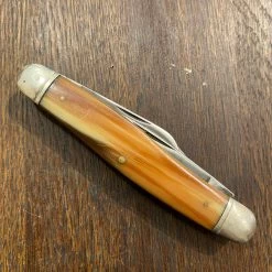 Vintage Powr-Kraft 4" Stockman Carbon Steel Blades Butterscotch Celluloid 1939-50s -Knife shop 204D8B87 71E2 42A9 B896 E5BD61A2A36F