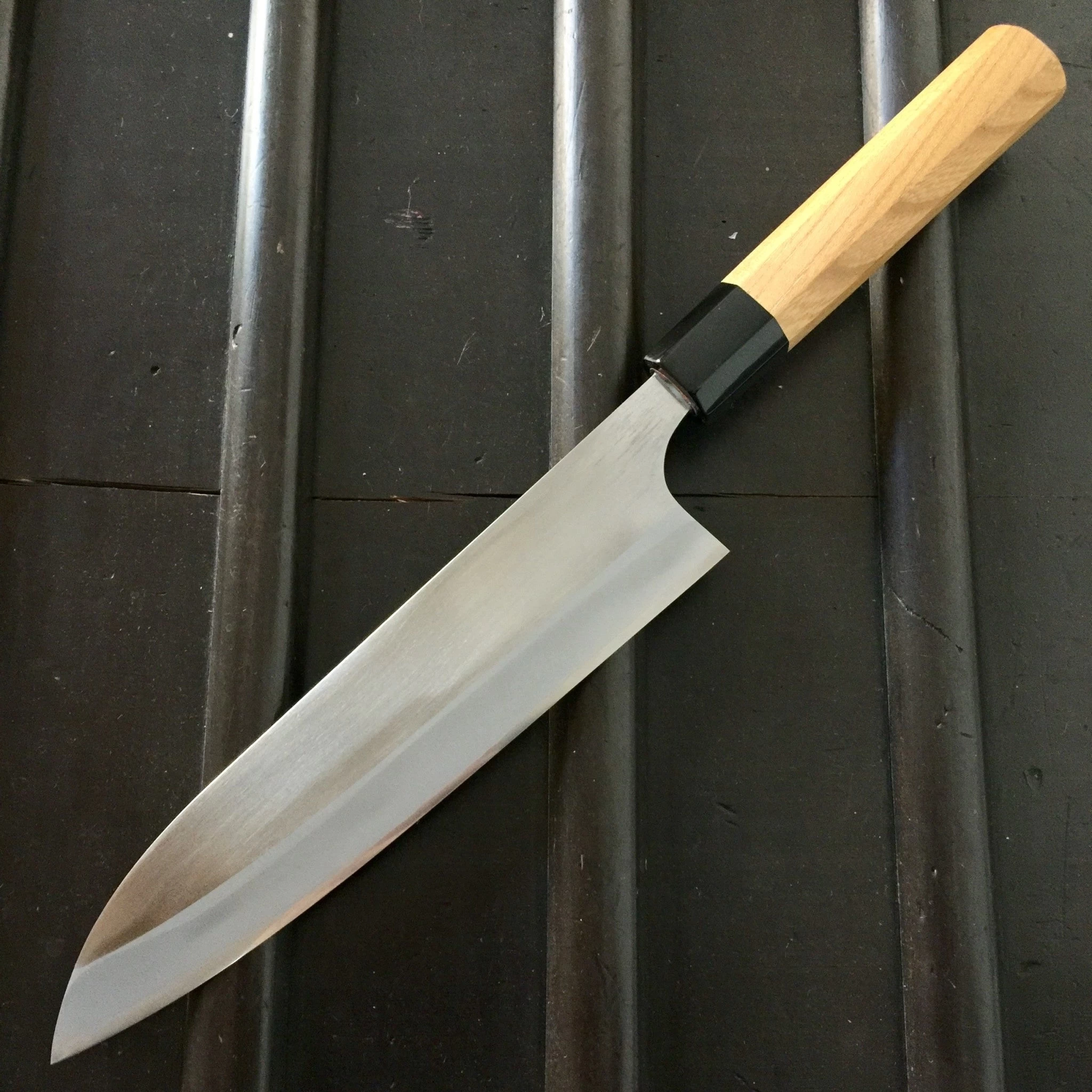 Gihei 210mm Gyuto ZDP189 Keyaki Handle 7 Gihei 210mm Gyuto ZDP189 Keyaki Handle - Image 5