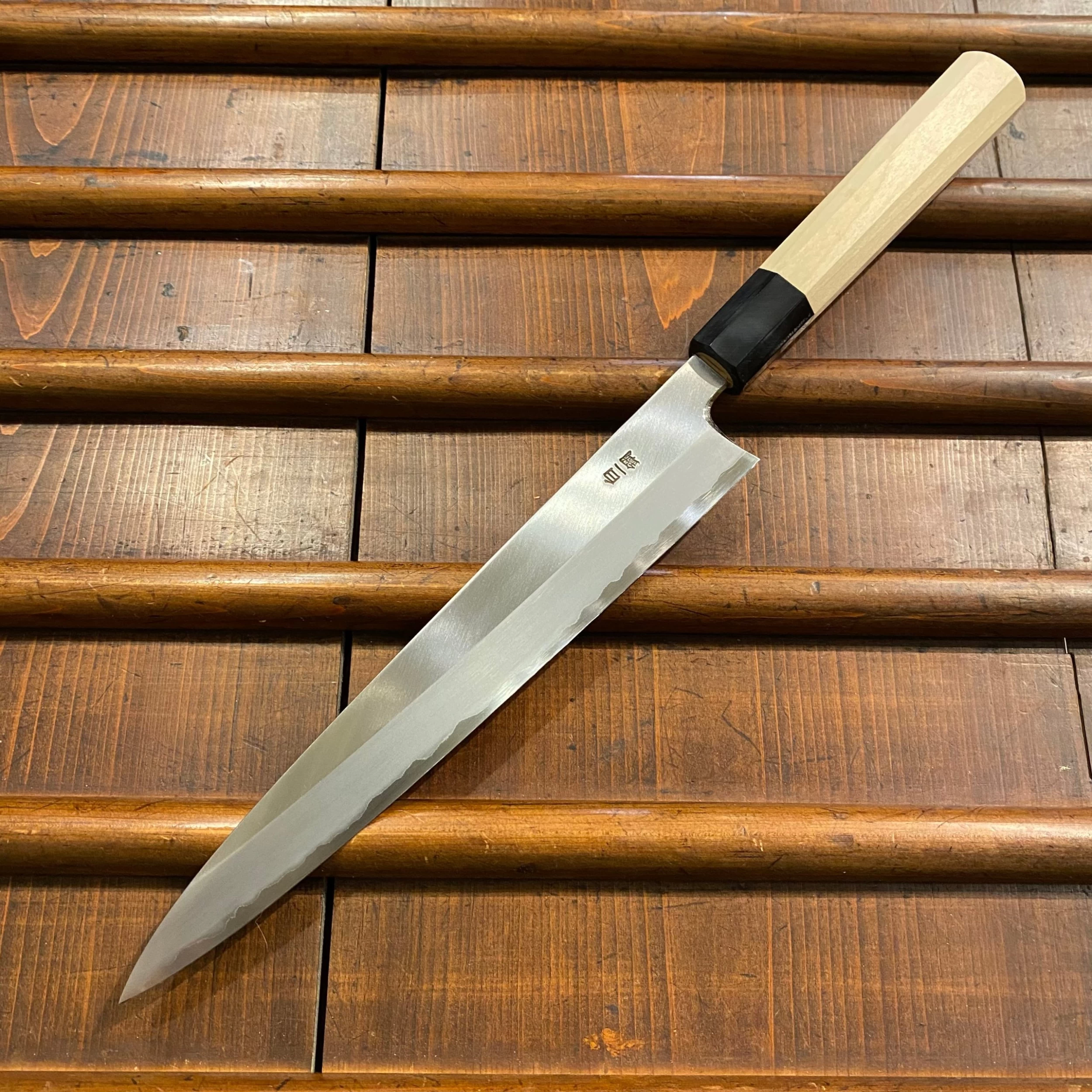 Hitohira Togashi 240mm Sujihiki Stainless Clad Shirogami 1 Ho Handle 4 Hitohira Togashi 240mm Sujihiki Stainless Clad Shirogami 1 Ho Handle - Image 2