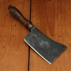 Vintage Antique 6" Cleaver Carbon 'Cast Steel No 1' Turned Handle Brass Ferrule - English? 9 Vintage Antique 6" Cleaver Carbon 'Cast Steel No 1' Turned Handle Brass Ferrule - English? -Knife shop 4 12 160