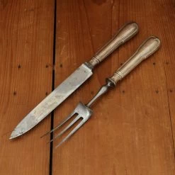 Vintage Antique Cailar Bayard Paris Carving Set Chignon Silver