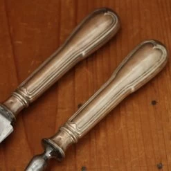 Vintage Antique Cailar Bayard Paris Carving Set Chignon Silver -Knife shop 4 12 170