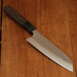 Anryu Hamono 165mm Santoku Stainless Clad Aogami 2 Tsuchime Wenge Handle