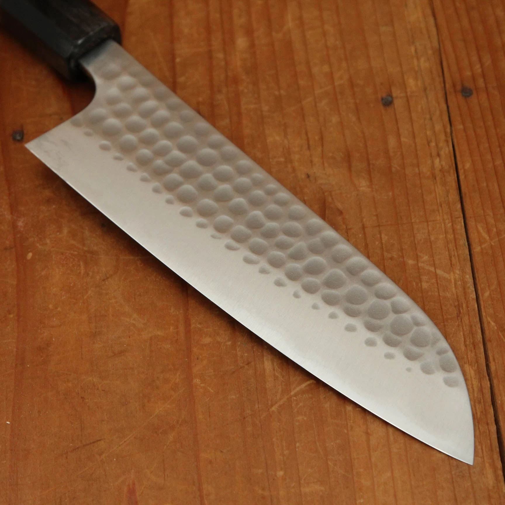 Anryu Hamono 165mm Santoku Stainless Clad Aogami 2 Tsuchime Wenge Handle 4 Anryu Hamono 165mm Santoku Stainless Clad Aogami 2 Tsuchime Wenge Handle - Image 2