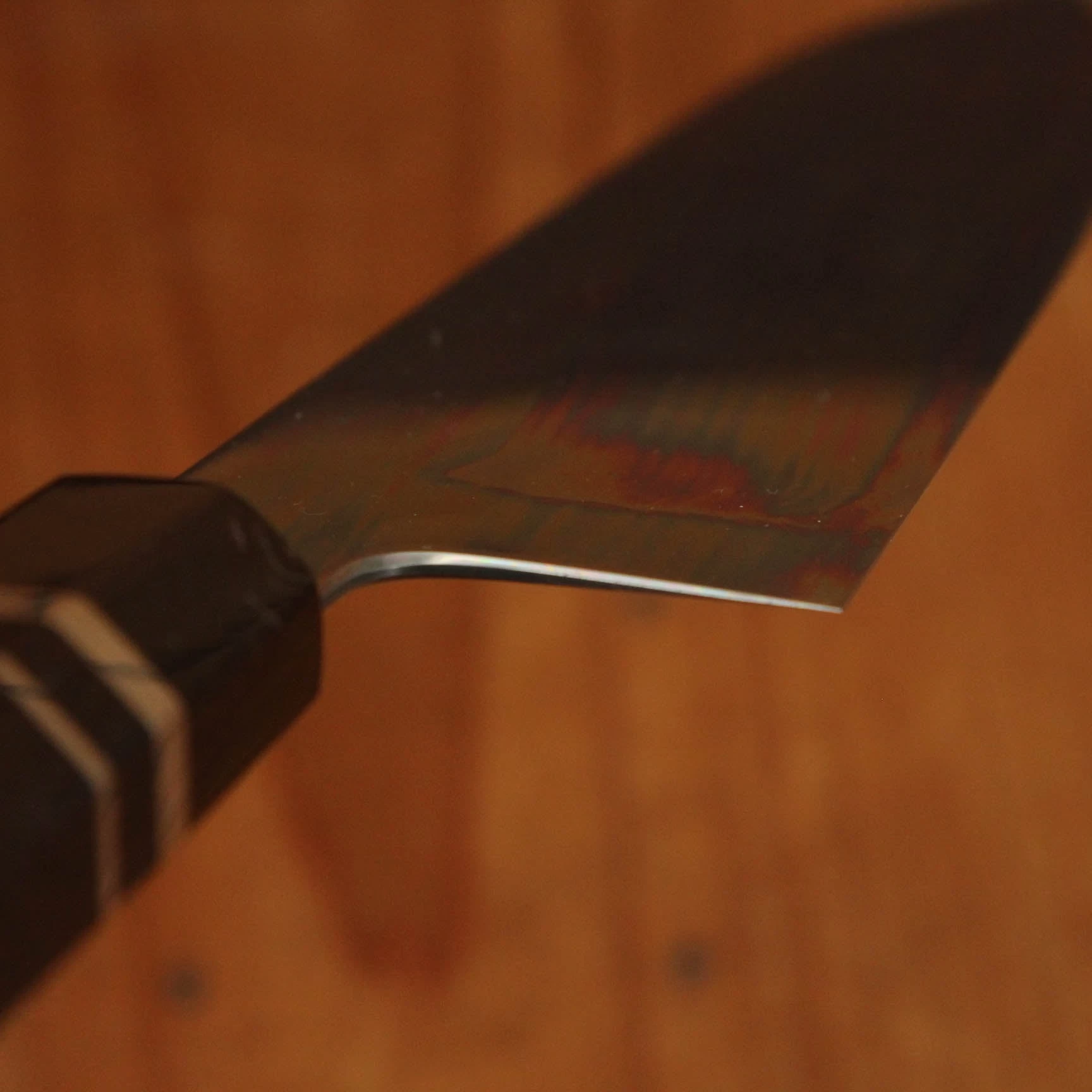 Hashimoto Shoichi 240mm Gyuto Mizu Honyaki Shirogami 1 Ebony Black Horn 8 Hashimoto Shoichi 240mm Gyuto Mizu Honyaki Shirogami 1 Ebony Black Horn - Image 6