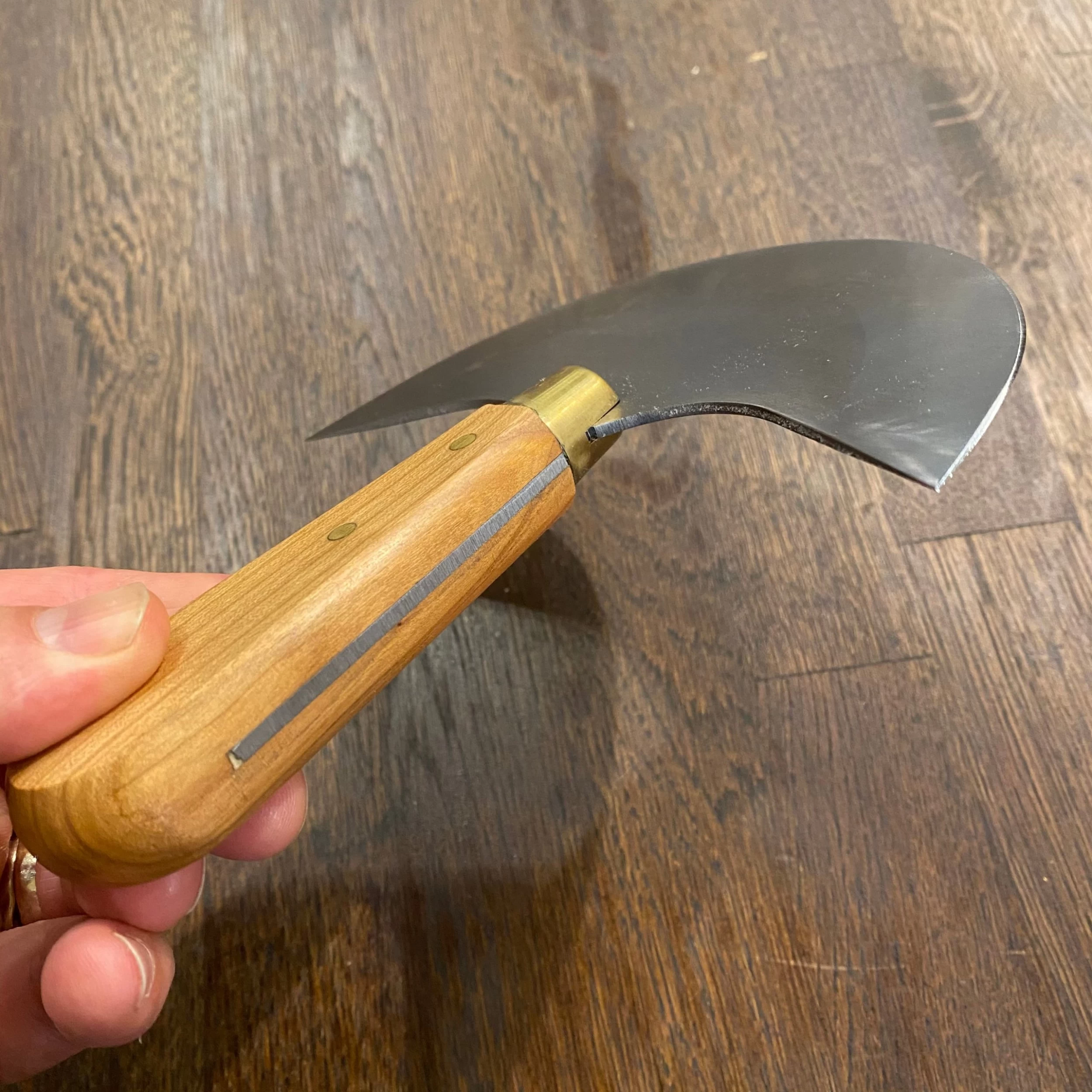 Friedr Herder 1/2 Moon Leather Knife Carbon Steel 5 Friedr Herder 1/2 Moon Leather Knife Carbon Steel - Image 3