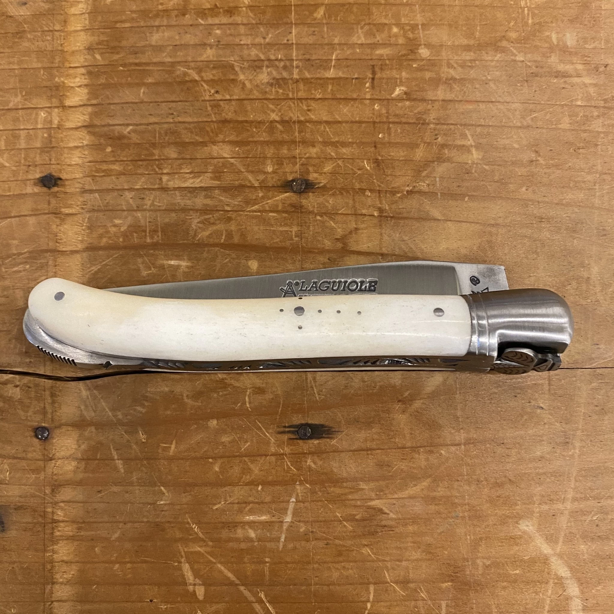 Fontenille Pataud Laguiole Nature 12cm Pocket Knife Cow Bone Lockback 4 Fontenille Pataud Laguiole Nature 12cm Pocket Knife Cow Bone Lockback - Image 2