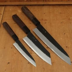 Nigara Hamono SG2 Kurouchi Tsuchime 3 Knife Set