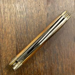 Vintage Powr-Kraft 4" Stockman Carbon Steel Blades Butterscotch Celluloid 1939-50s -Knife shop 5BE91A37 D4CF 4DDD AFC5 63EEA5F0480C