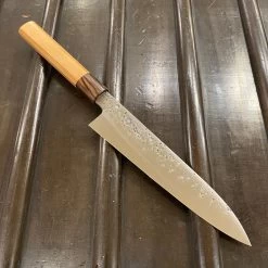 Takada No Hamono 210mm Gyuto Shirogami 2 Reika Iron Clad Octagonal Cherry & Ebony Handle