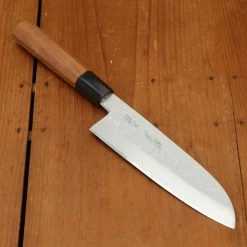 Tanabe Tatara 165mm Santoku Single Bevel Suminagashi Tamahagane Yamazuka