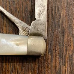 Vintage Hibbard Spencer & Bartlett 2 5/8" Pen Knife W Button Hook MOP 1855- 1960 (1920's Or Older?) -Knife shop 656483FE 3847 4321 9899 D951E26E393F