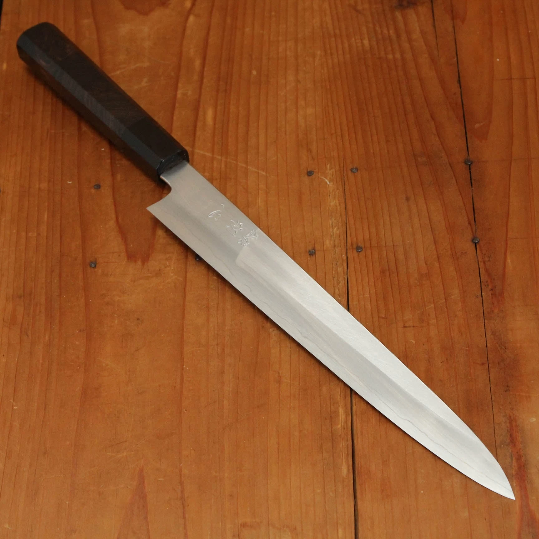 Hatsukokuro Nakagawa 270mm Sujihiki Ginsanko Ebony Black Buffalo Horn Handle 3 Hatsukokuro Nakagawa 270mm Sujihiki Ginsanko Ebony Black Buffalo Horn Handle
