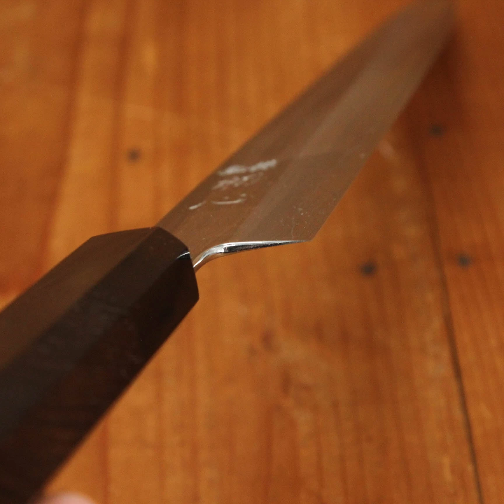 Hatsukokuro Nakagawa 270mm Sujihiki Ginsanko Ebony Black Buffalo Horn Handle 7 Hatsukokuro Nakagawa 270mm Sujihiki Ginsanko Ebony Black Buffalo Horn Handle - Image 5