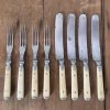 Vintage Meriden Cutlery Co Knife & Fork Set Of 4 Bone & Pewter 1855-1918 (these 1870's?) -Knife shop 784f9ecc 135c 425c 9614 872089a787bd