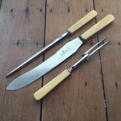 Vintage Thomas Wilson Carving Set Sheffield England 1920s Celluloid