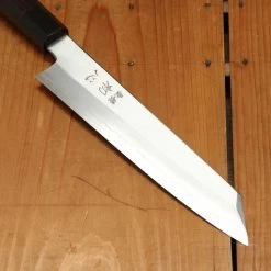 Hatsukokuro Nakagawa 210mm Kiritsuke Gyuto Ginsanko Ebony Black Buffalo Horn Handle -Knife shop 8 21 1465