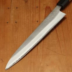 Yoshikane Hamono 240mm Sujihiki Shirogami 2 Nashiji Teak Handle -Knife shop 8 21 1505