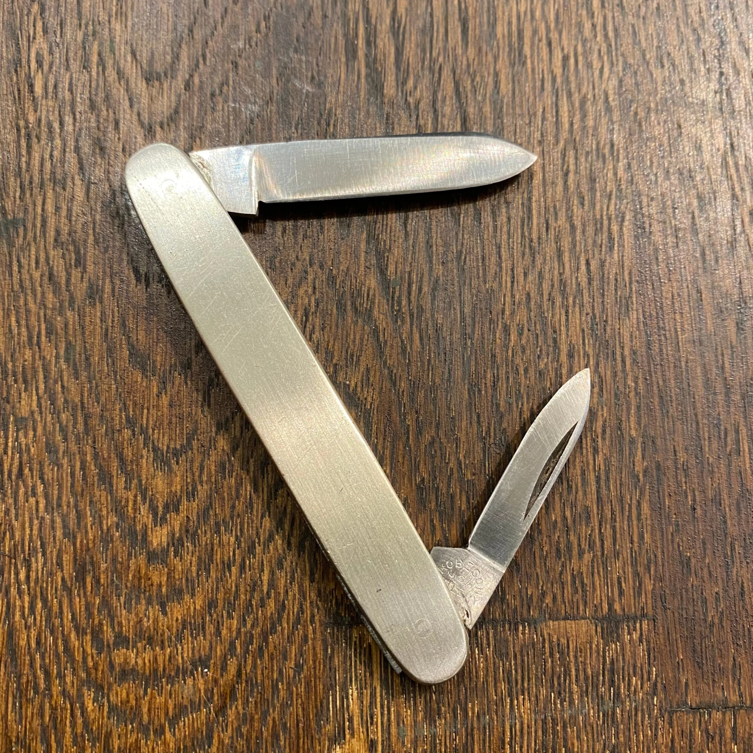 Vintage Robeson Shuredge 3” Pen Stainless Blade Nickel Scales 1922-38 4 Vintage Robeson Shuredge 3” Pen Stainless Blade Nickel Scales 1922-38 - Image 2