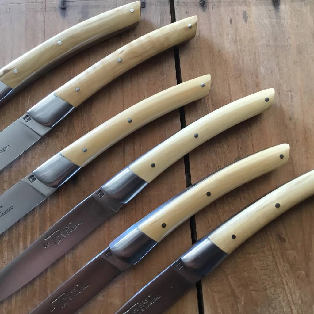 Chazeau Honoré Le Thiers Steak Knife Set Of 6 Bolstered Boxwood 5 Chazeau Honoré Le Thiers Steak Knife Set Of 6 Bolstered Boxwood - Image 3
