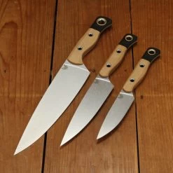 Benchmade Cutlery 3 Piece Set Maple Valley Richlite Handle With Black G10 Bolster