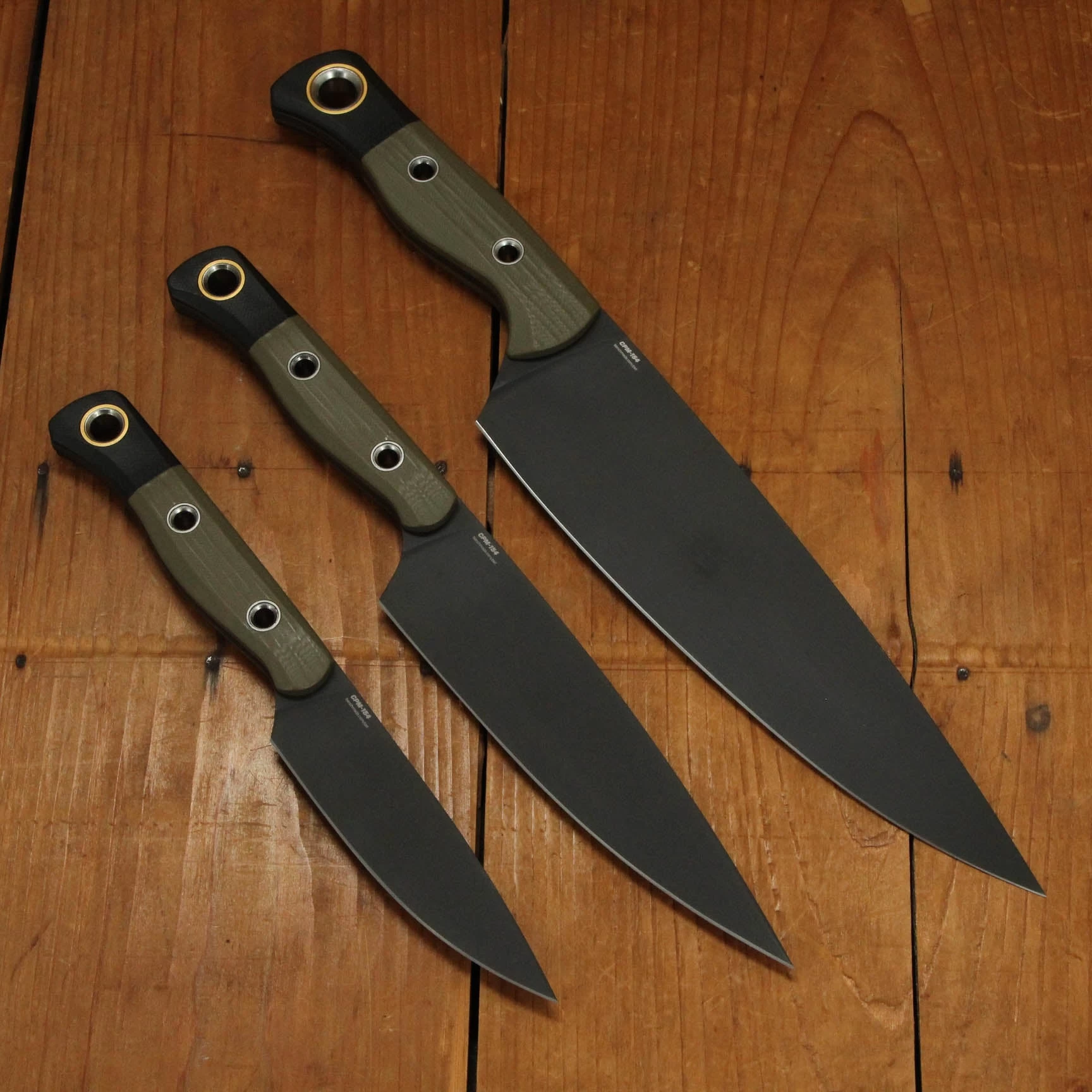 Benchmade Cutlery 3 Piece Set OD Green G10 Handle Black G10 Bolster 4 Benchmade Cutlery 3 Piece Set OD Green G10 Handle Black G10 Bolster - Image 2