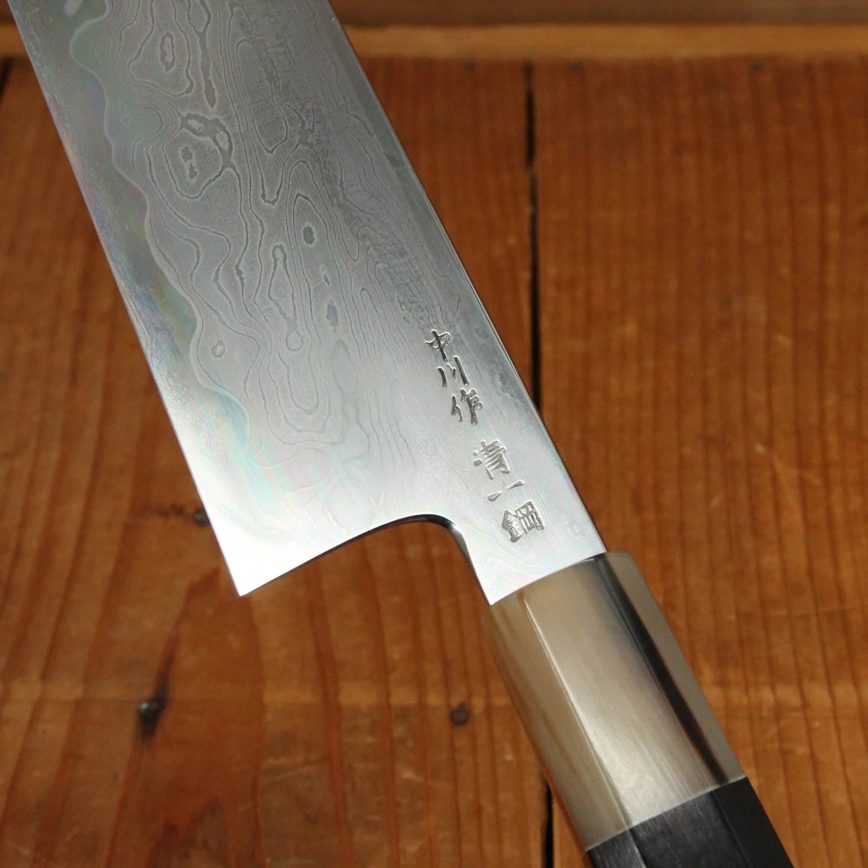 Takada No Hamono 240mm Kiritsuke Gyuto Aogami 1 Suminagashi Ebony Octagonal 9 Takada No Hamono 240mm Kiritsuke Gyuto Aogami 1 Suminagashi Ebony Octagonal - Image 7