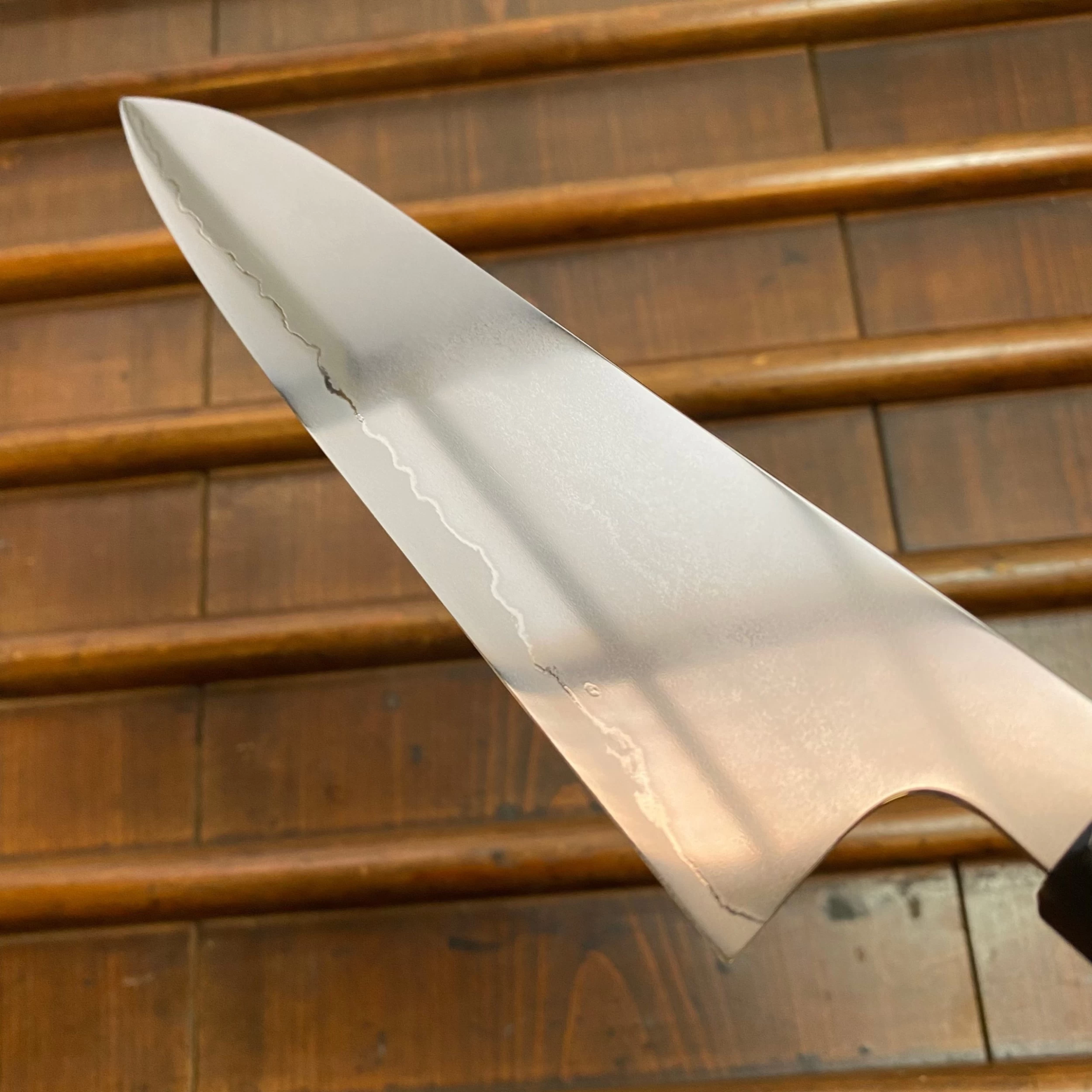 Takada No Hamono 210mm Gyuto Ginsanko Stainless Suiboku Finish Octagonal Ho & Horn Handle 6 Takada No Hamono 210mm Gyuto Ginsanko Stainless Suiboku Finish Octagonal Ho & Horn Handle - Image 4