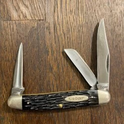 Vintage KA-BAR 3 5/8" Stockman Carbon Steel Rough Black 1960's-70's