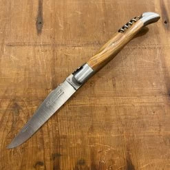 Fontenille Pataud Laguiole Picnic 12cm Pocket Knife Olive With Corkscrew