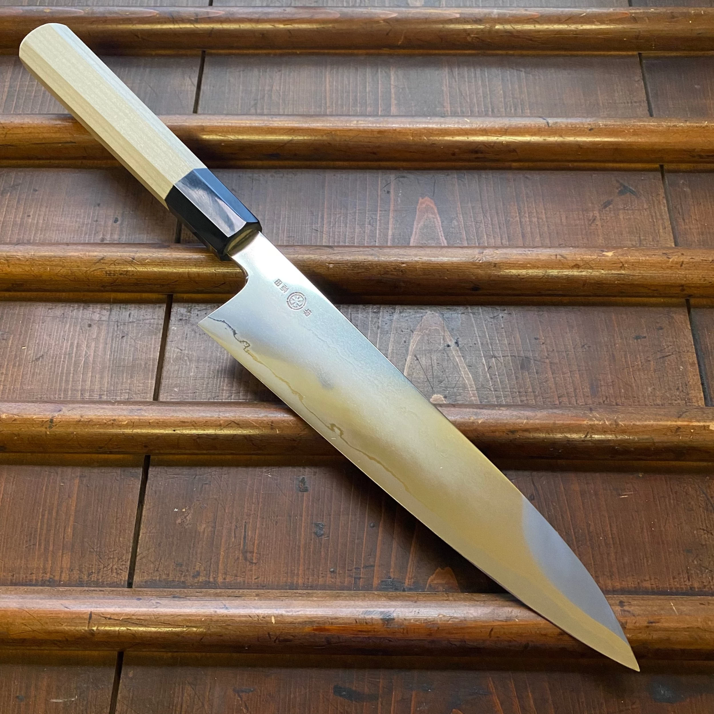 Takada No Hamono 210mm Gyuto Ginsanko Stainless Suiboku Finish Octagonal Ho & Horn Handle 3 Takada No Hamono 210mm Gyuto Ginsanko Stainless Suiboku Finish Octagonal Ho & Horn Handle