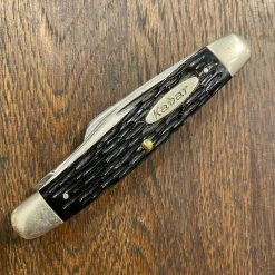 Vintage KA-BAR 3 5/8" Stockman Carbon Steel Rough Black 1960's-70's -Knife shop CC196494 F1F4 4C57 989E BC987B6F41BC