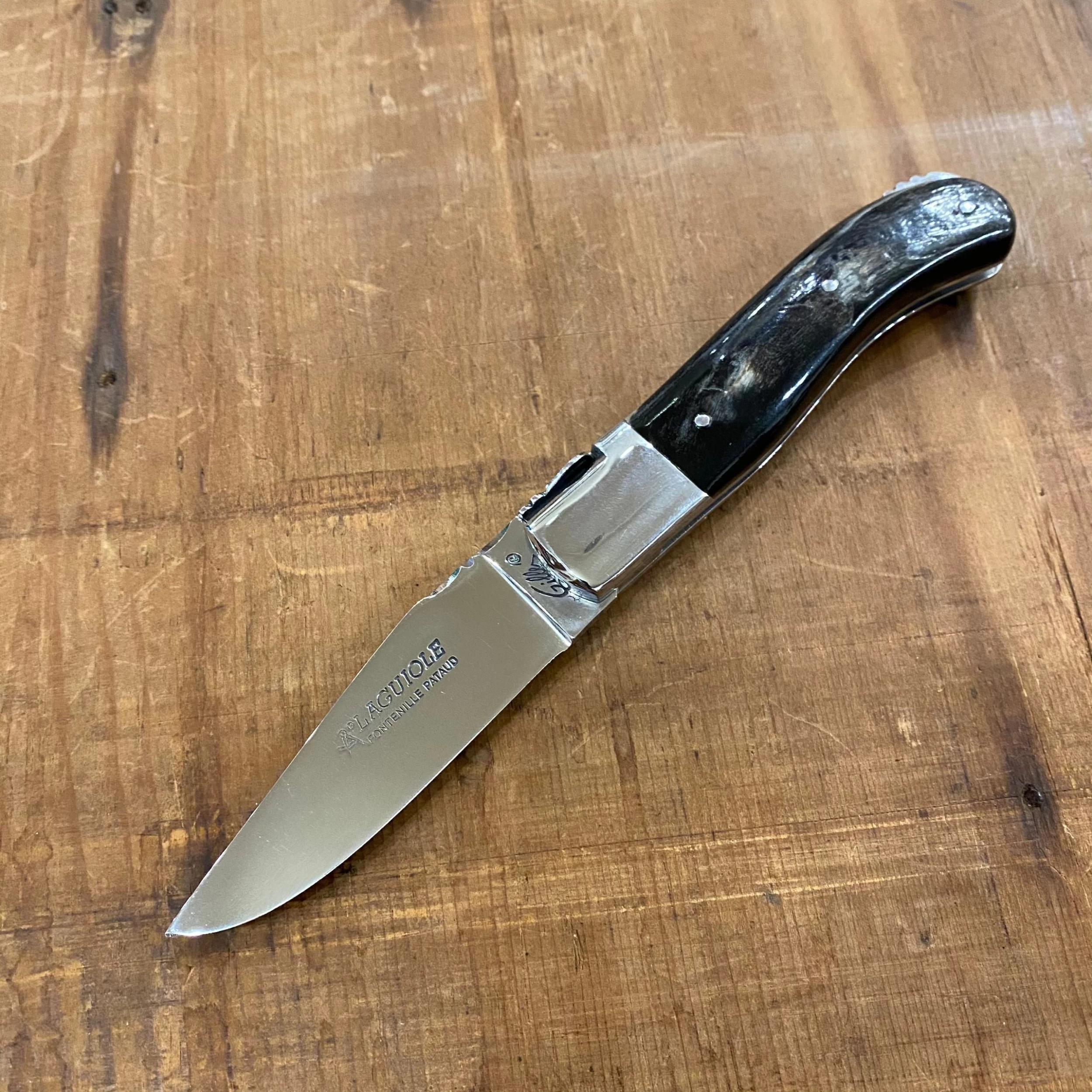 Fontenille Pataud Laguiole Gentleman 10.5cm Pocket Knife Ram Horn Lockback 3 Fontenille Pataud Laguiole Gentleman 10.5cm Pocket Knife Ram Horn Lockback