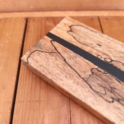 Knife En Place Harmony Select Large Spalted Bigleaf Maple With Black Epoxy Knife Holder -Knife shop IMG20230214122542