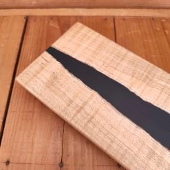 Knife En Place Harmony Select Large Curly Maple With Black Epoxy Knife Holder -Knife shop IMG20230214123056