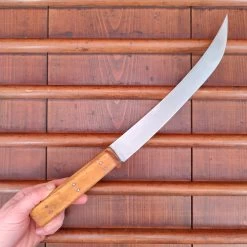 Vintage A J Jordan 10" Butcher Scimitar Double Shear Steel Boxwood Is 1871-1927 -Knife shop IMG20230215153255