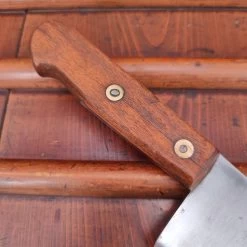 Vintage Bourgade 7" Cleaver Carbon Steel Rosette Rivets 1930's-50's? 10oz -Knife shop IMG20230215154232