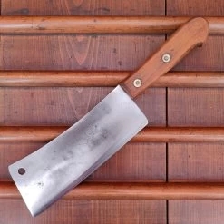 Vintage Bourgade 7" Cleaver Carbon Steel Rosette Rivets 1930's-50's? 10oz -Knife shop IMG20230215154337