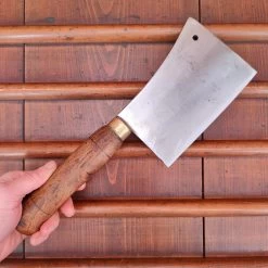 Vintage French Cleaver '303' 6" Carbon Steel Turned Handle C1900-1930's 17.5oz -Knife shop IMG20230215155508